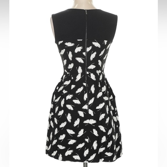 Jason Wu Miss Wu Black & White Delicate Leaf Print Mini Sleeveless Dress Size 0 - Picture 5 of 9